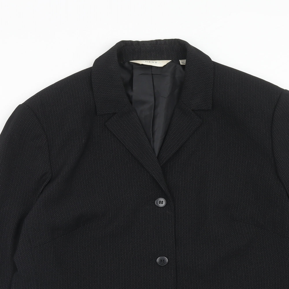NEXT Womens Black Polyester Jacket Suit Jacket Size 14
