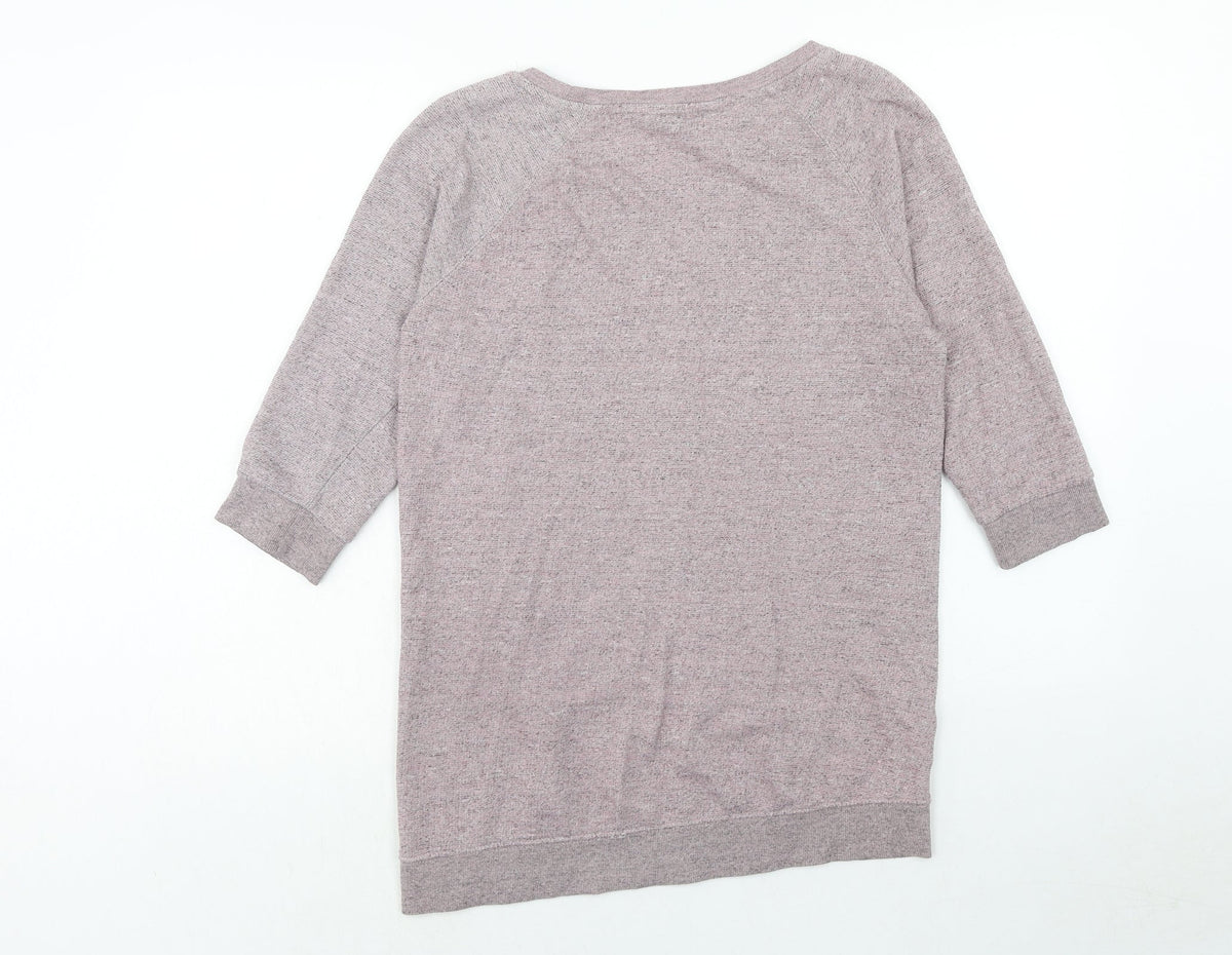New Look Womens Pink Cotton Pullover Sweatshirt Size 10 Zip