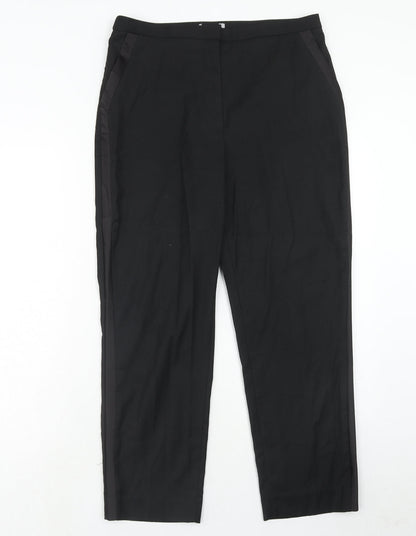 Womens UK Size 32 in H&M Regular Fit Dress Pants Black Trousers