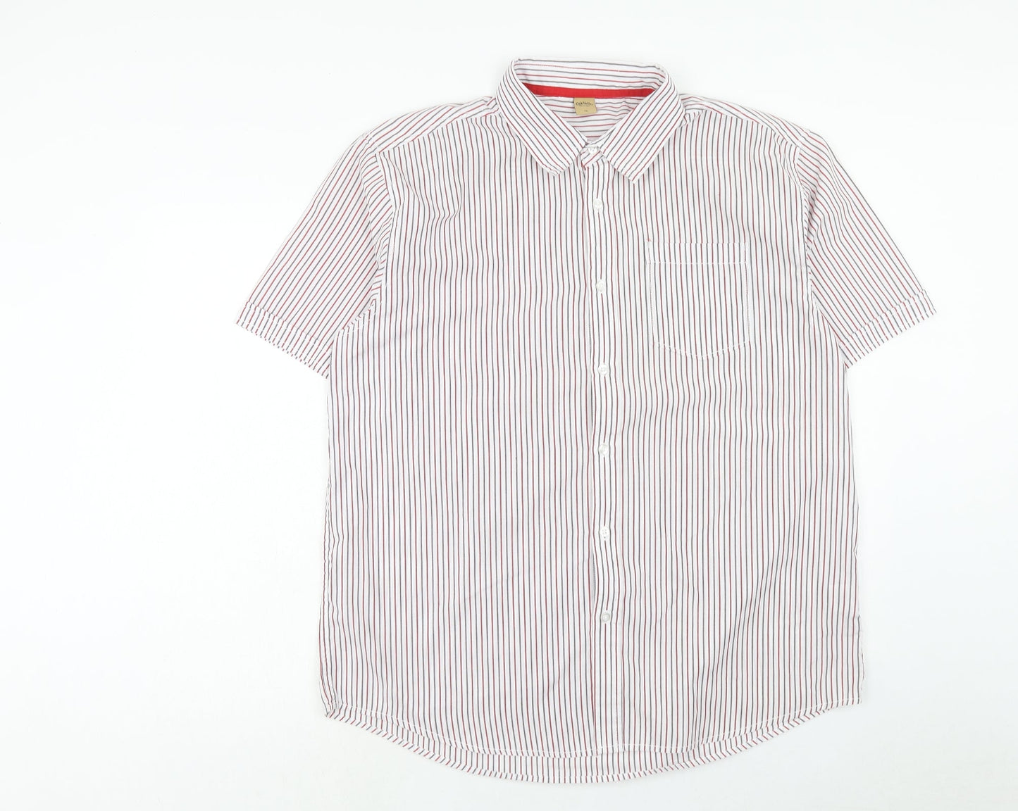 Mens UK Size XL Oak Valley White  Button-Up Short Sleeve Casual Shirt
