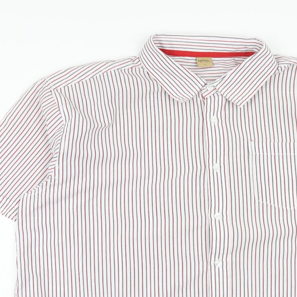 Mens UK Size XL Oak Valley White  Button-Up Short Sleeve Casual Shirt