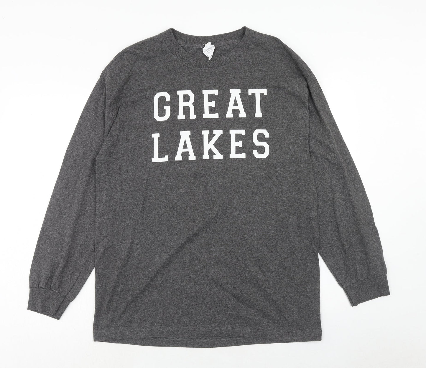 Alstyle Apparel & Activewear Mens Grey Polyester Pullover Sweatshirt Size L - Great Lakes