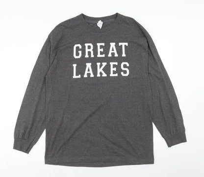 Alstyle Apparel & Activewear Mens Grey Polyester Pullover Sweatshirt Size L - Great Lakes
