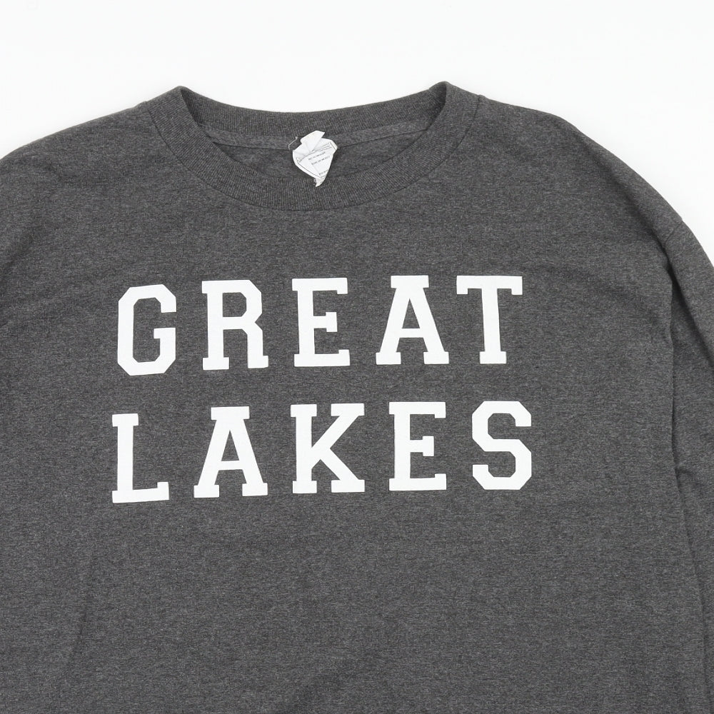 Alstyle Apparel & Activewear Mens Grey Polyester Pullover Sweatshirt Size L - Great Lakes