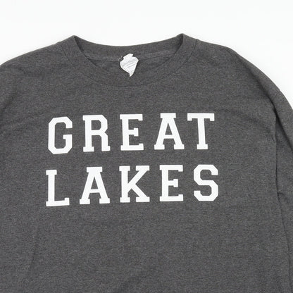 Alstyle Apparel & Activewear Mens Grey Polyester Pullover Sweatshirt Size L - Great Lakes