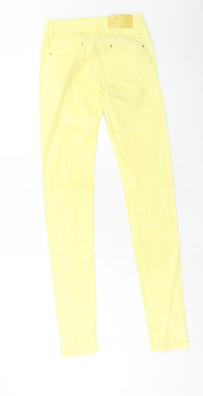 Ashley Baby Womens Yellow Cotton Skinny Jeans Size 6 Regular Zip