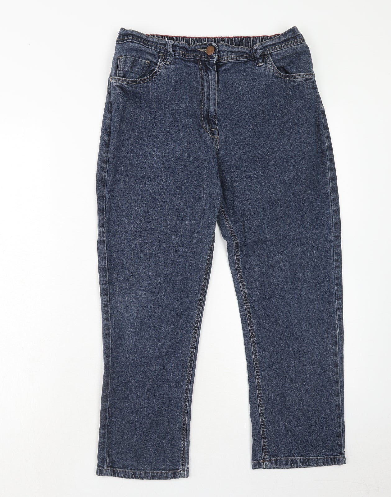 Anthology Womens Blue Cotton Straight Jeans Size 30 in Regular Zip