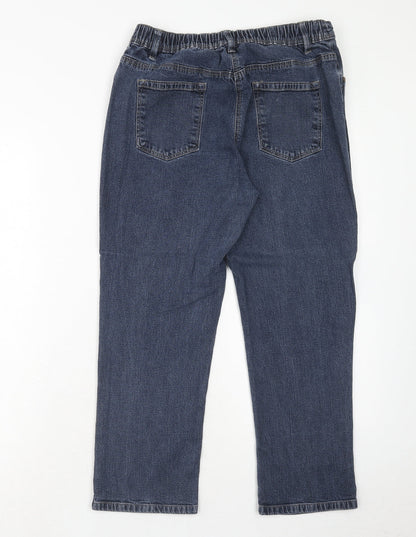 Anthology Womens Blue Cotton Straight Jeans Size 30 in Regular Zip
