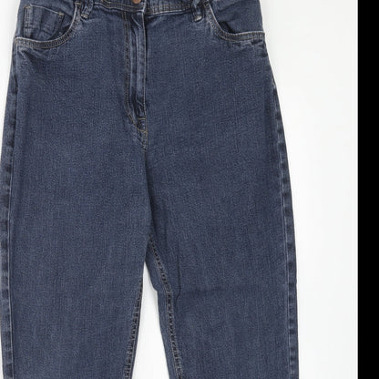 Anthology Womens Blue Cotton Straight Jeans Size 30 in Regular Zip