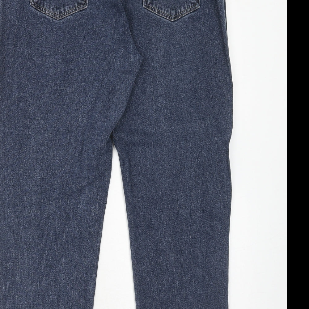 Anthology Womens Blue Cotton Straight Jeans Size 30 in Regular Zip