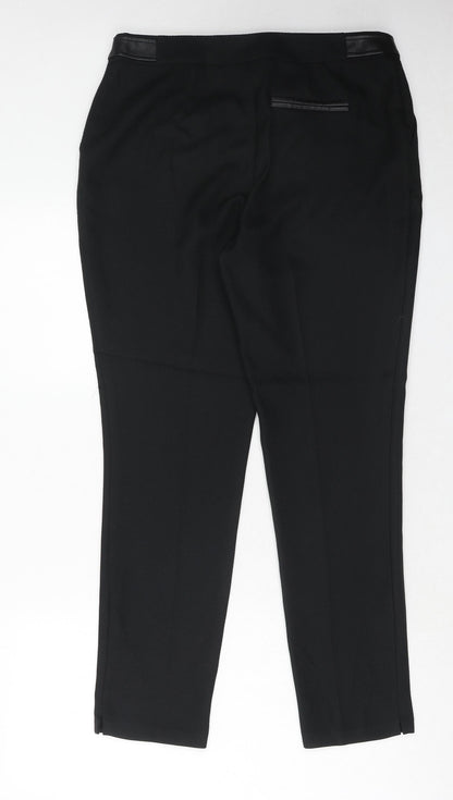 Womens UK Size 12 Peacocks Regular Fit Dress Pants Black Trousers