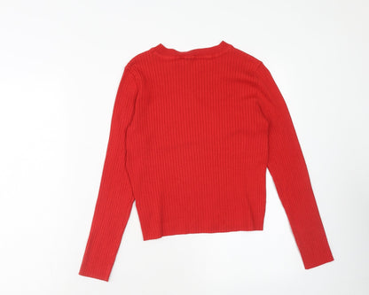 Womens UK Size M H&M Red Pullover Jumper