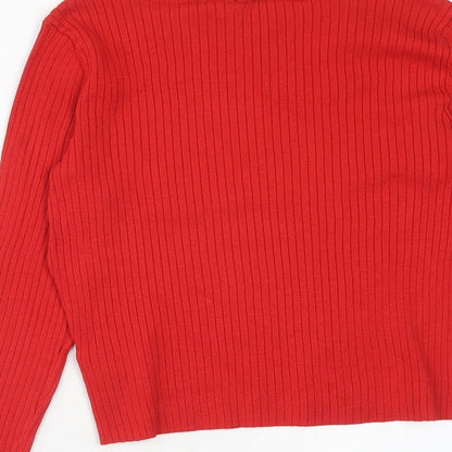Womens UK Size M H&M Red Pullover Jumper