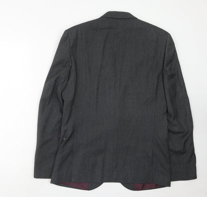 NEXT Mens Grey Polyester Jacket Suit Jacket Size 40 Regular