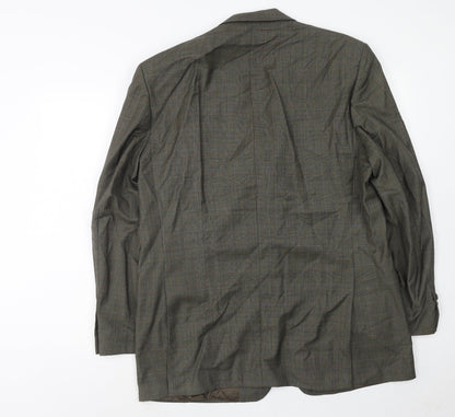 Leibel Mens Green Plaid Wool Jacket Suit Jacket Size 42 Regular