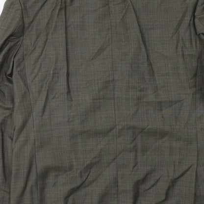 Leibel Mens Green Plaid Wool Jacket Suit Jacket Size 42 Regular