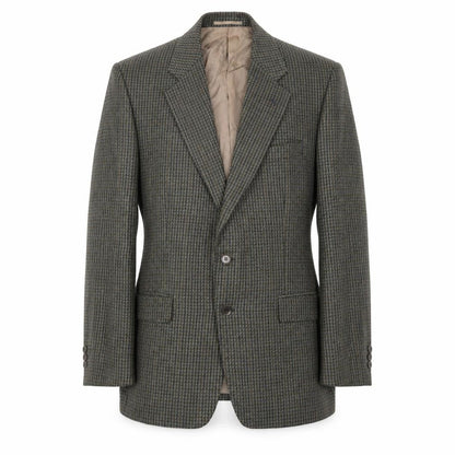 Wellington Mens Green Geometric Wool Jacket Blazer Size 40 Regular