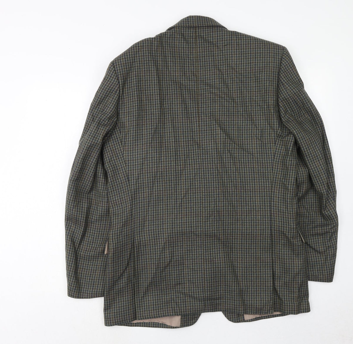Wellington Mens Green Geometric Wool Jacket Blazer Size 40 Regular