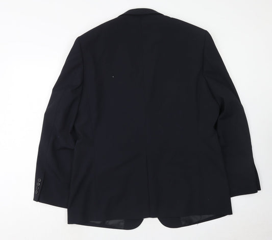 Mens UK Size 44 Charlton Gray Regular Blue Suit Jacket