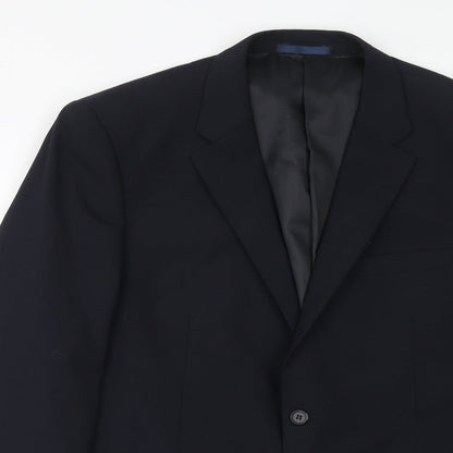 Mens UK Size 44 Charlton Gray Regular Blue Suit Jacket