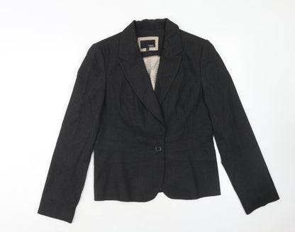 NEXT Womens Grey Polyester Jacket Blazer Size 12