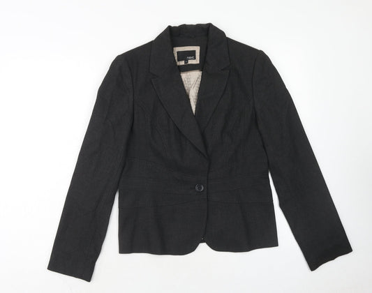 NEXT Womens Grey Polyester Jacket Blazer Size 12