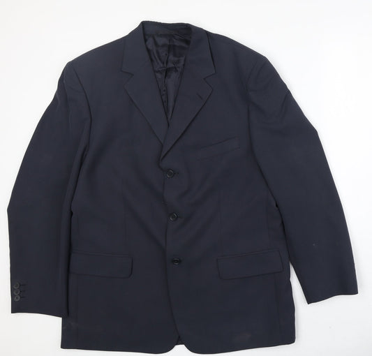 Armando Mens Blue Polyester Jacket Suit Jacket Size 44 Regular