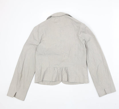 George Womens Beige Polyester Jacket Blazer Size 12