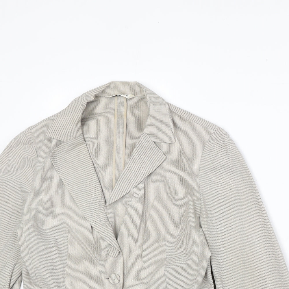George Womens Beige Polyester Jacket Blazer Size 12