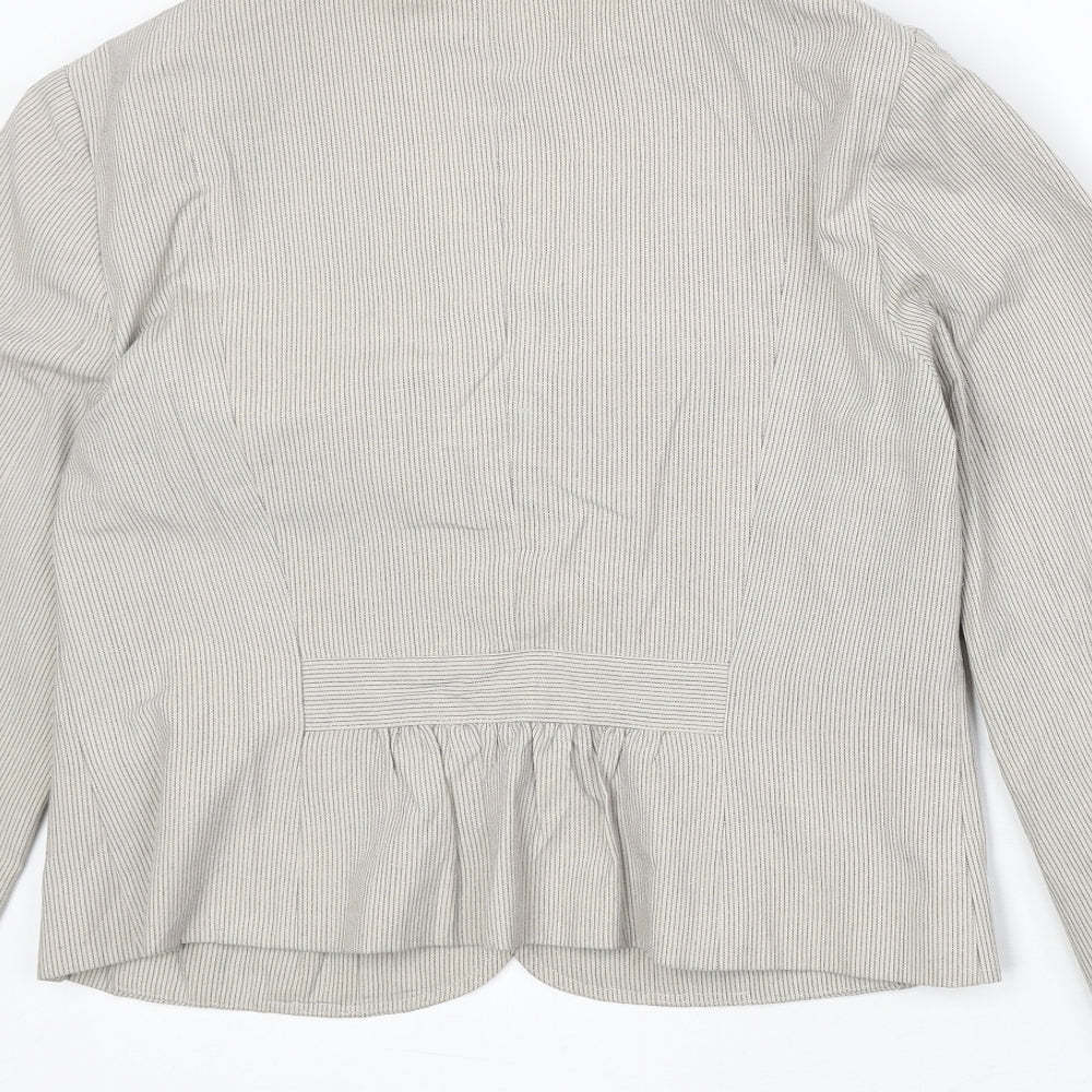 George Womens Beige Polyester Jacket Blazer Size 12