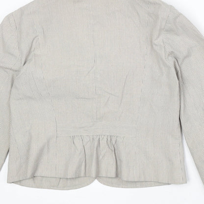 George Womens Beige Polyester Jacket Blazer Size 12