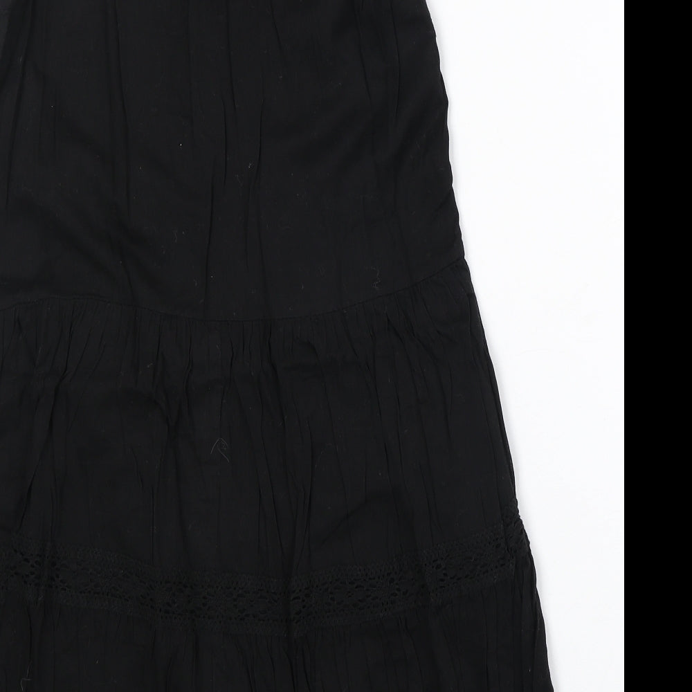 NEXT Womens Black 100% Cotton Trapeze & Swing Size 12 V-Neck Pullover