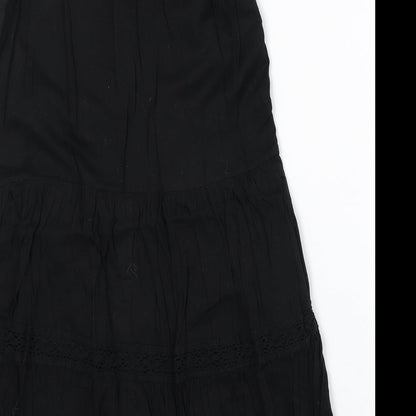 NEXT Womens Black 100% Cotton Trapeze & Swing Size 12 V-Neck Pullover