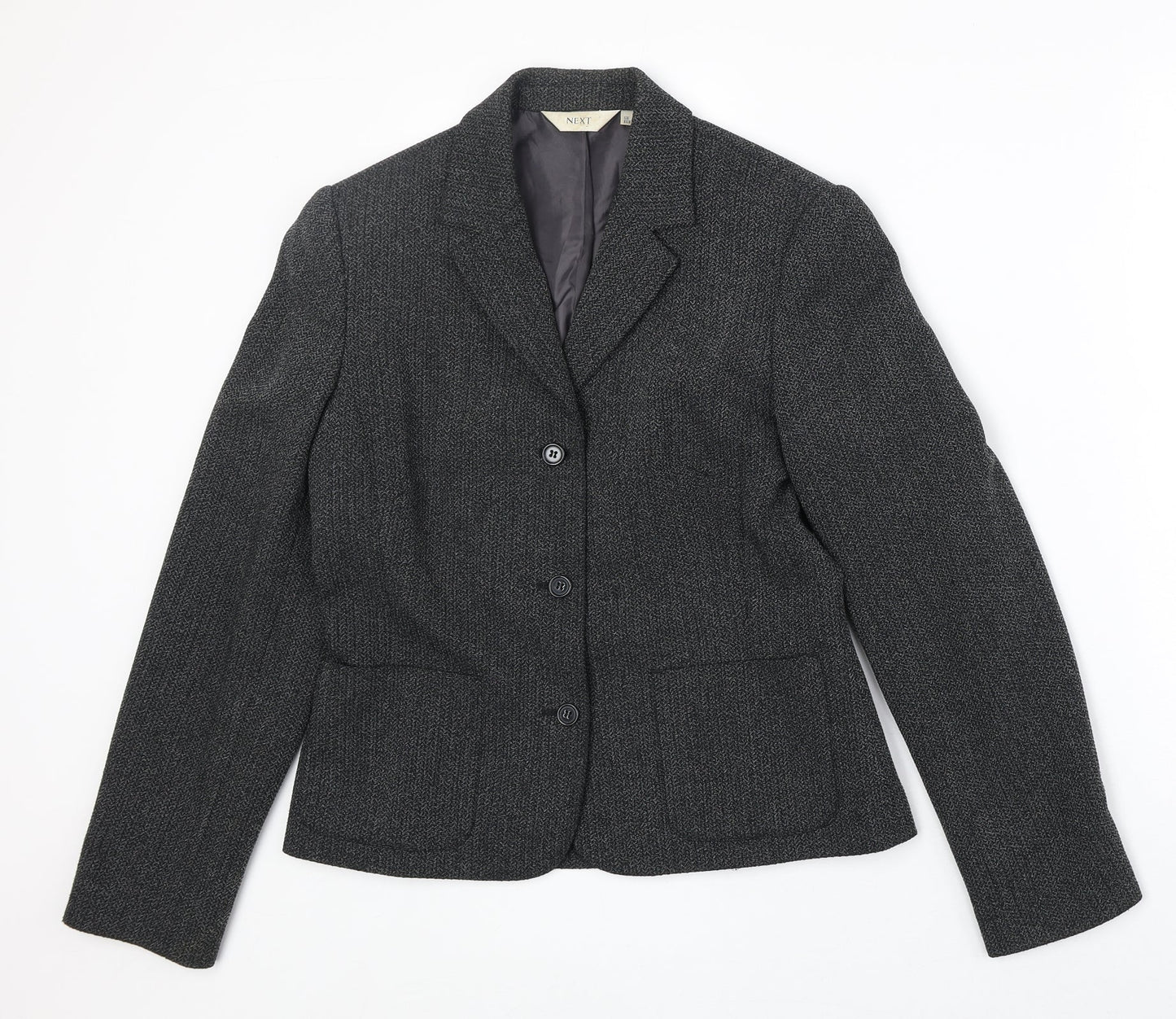 NEXT Womens Black Polyester Jacket Blazer Size 10