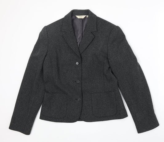NEXT Womens Black Polyester Jacket Blazer Size 10