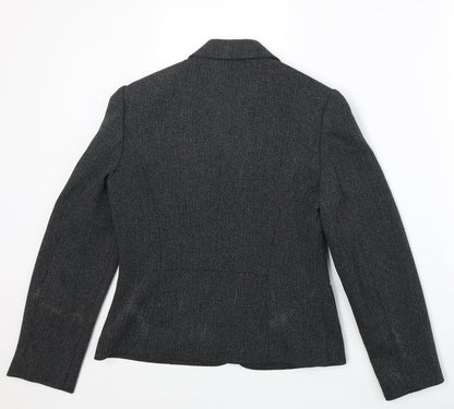 NEXT Womens Black Polyester Jacket Blazer Size 10