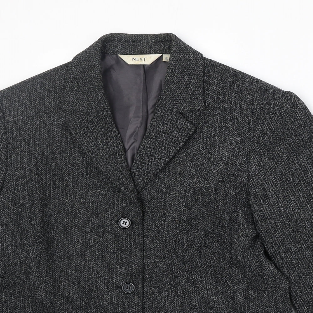 NEXT Womens Black Polyester Jacket Blazer Size 10