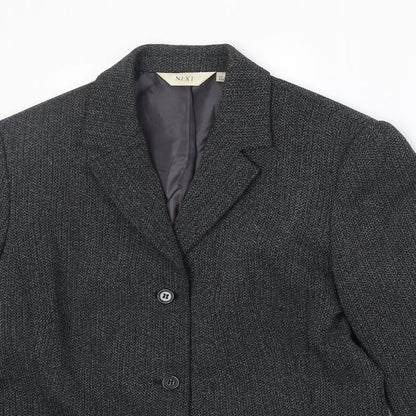 NEXT Womens Black Polyester Jacket Blazer Size 10