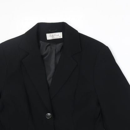 Betty Clark Womens Black Polyester Jacket Blazer Size 12