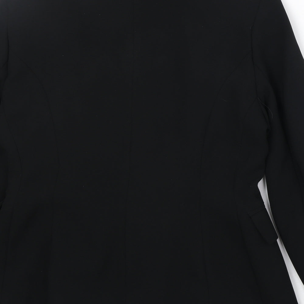 Betty Clark Womens Black Polyester Jacket Blazer Size 12