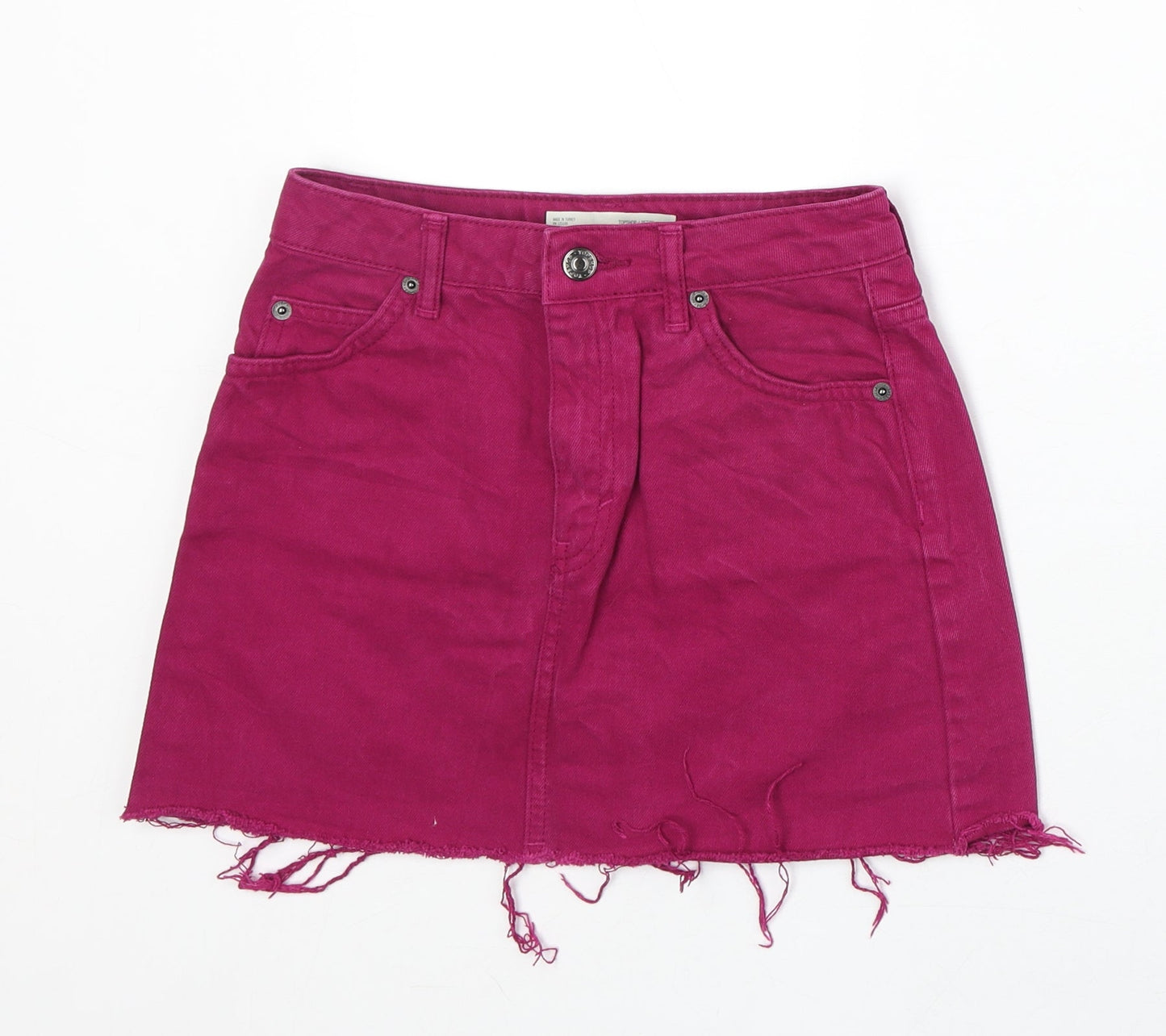 Womens UK Size 4 Topshop A-Line Denim Skirt