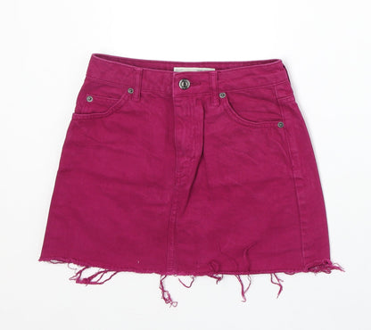 Womens UK Size 4 Topshop A-Line Denim Skirt