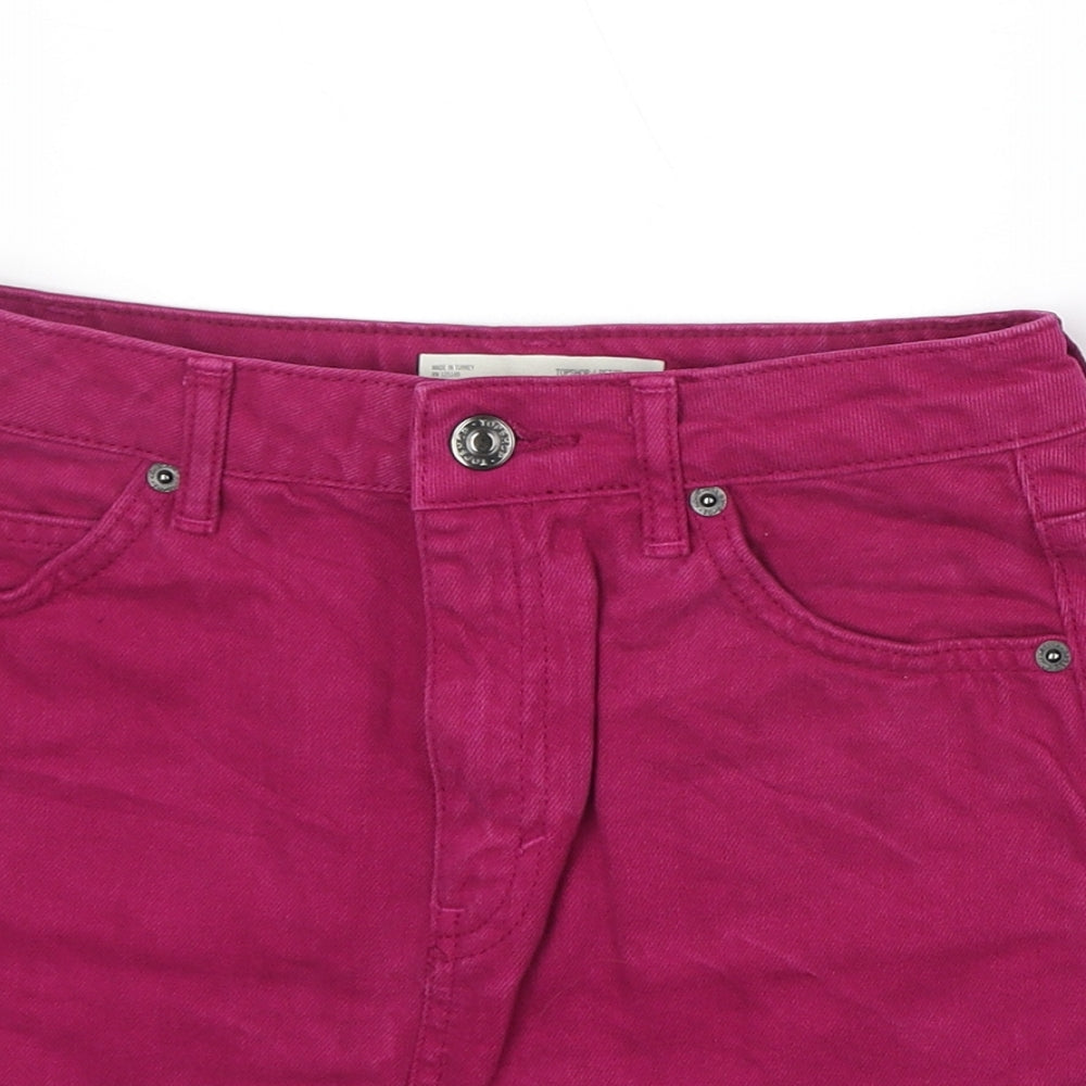 Womens UK Size 4 Topshop A-Line Denim Skirt