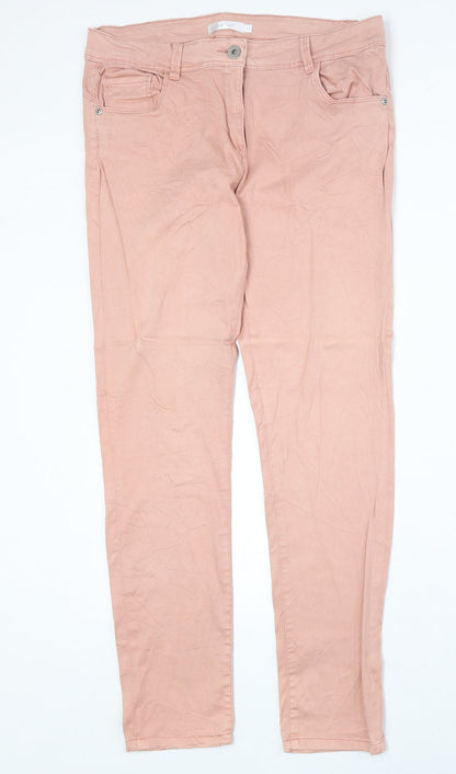 Piza Italia Womens Pink Cotton Skinny Jeans Size 33 in Regular Zip