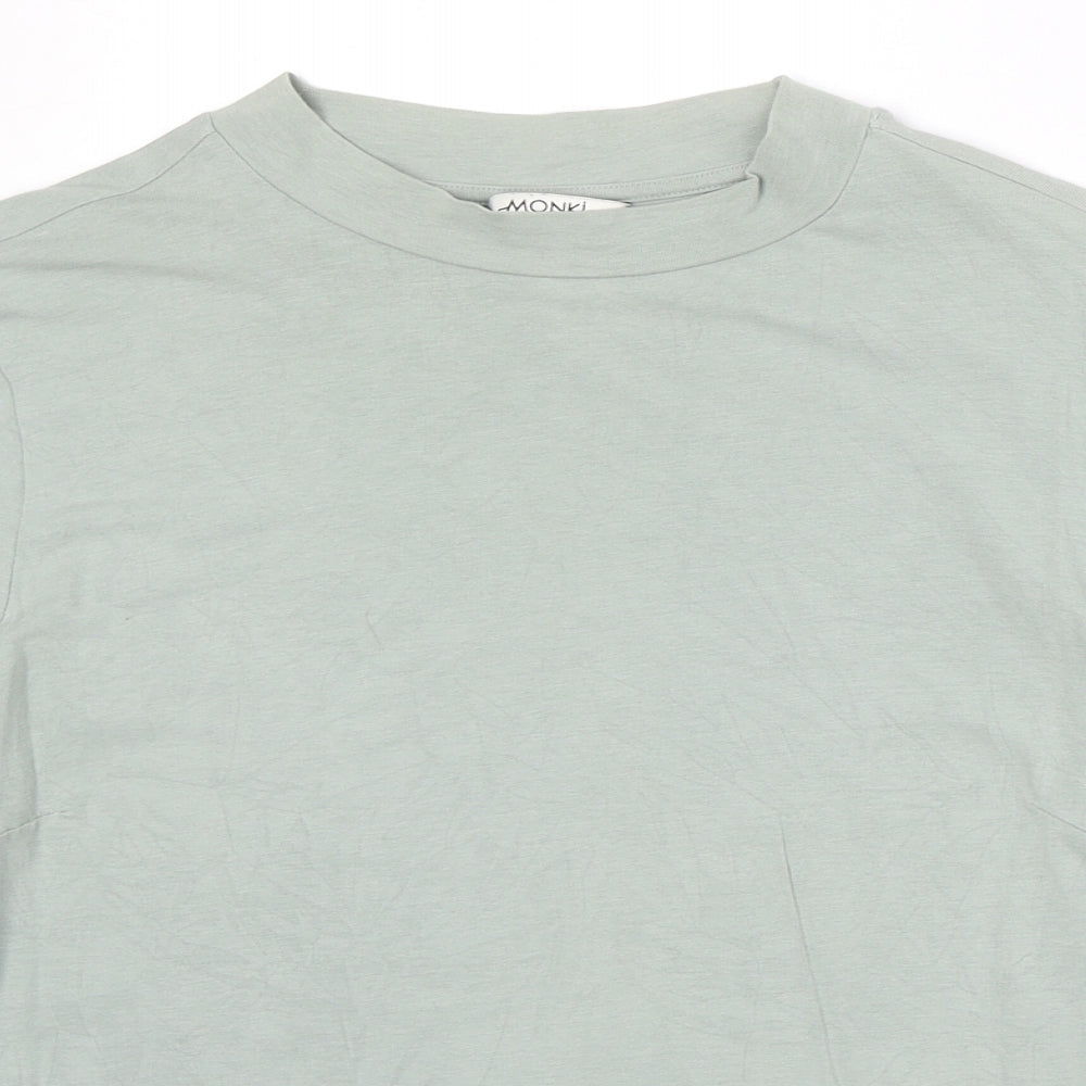 Womens UK Size M Monki Green Basic T-Shirt