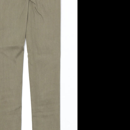 Topshop Womens Green Cotton Skinny Jeans Size 25 in Regular Zip