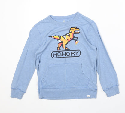 Gap Boys Blue 100% Cotton Pullover Sweatshirt Size S Pullover - Dinosaur Print