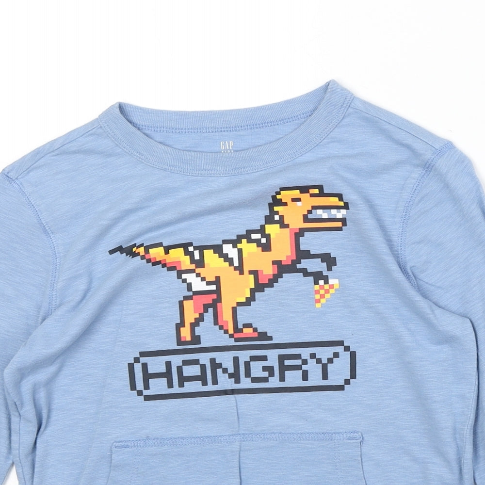 Gap Boys Blue 100% Cotton Pullover Sweatshirt Size S Pullover - Dinosaur Print