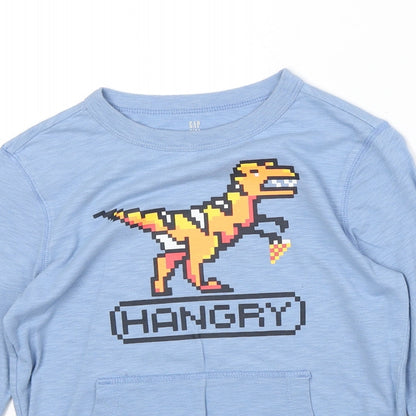 Gap Boys Blue 100% Cotton Pullover Sweatshirt Size S Pullover - Dinosaur Print