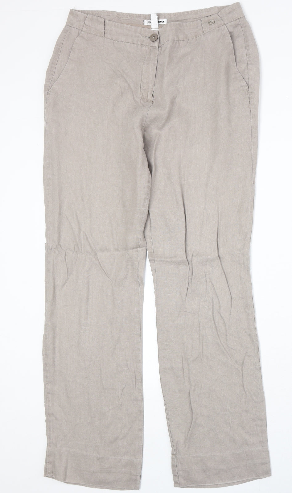 Womens UK Size 12 Punt Roma Regular Fit  Beige Trousers
